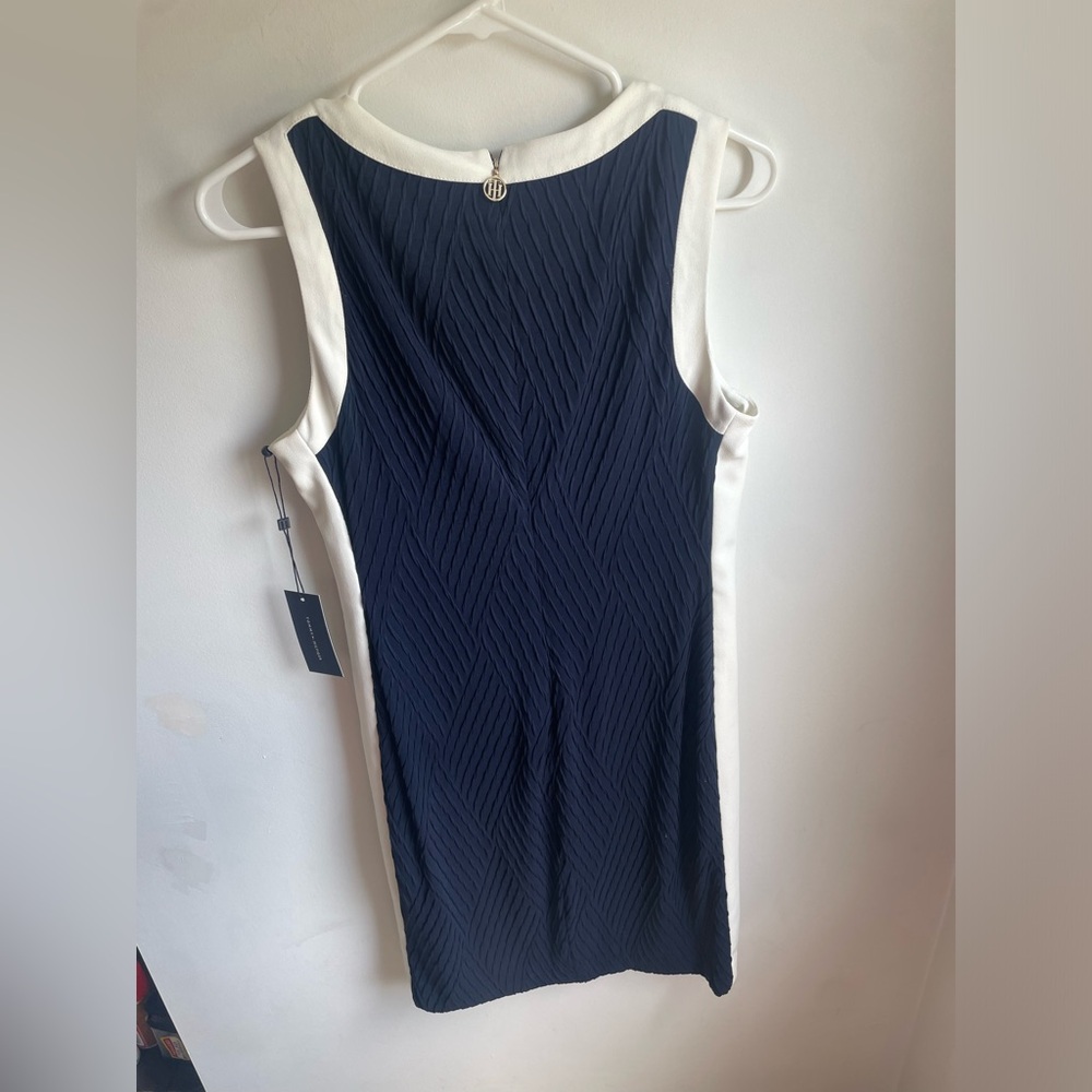 Tommy Hilfiger NWT Navy Blue & White Sleeveless Dress Sz 8 stretchy Nautical - Picture 2 of 6